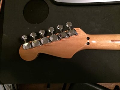 Floyd Rose Squier Series Stratocaster headstock back