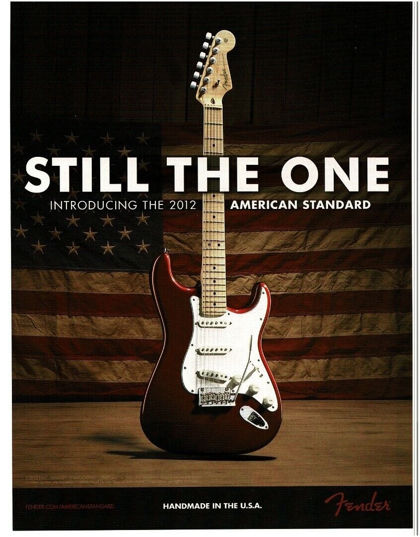 La nuova pubblicità con cui la Fender presentava la terza serie American Standard del 2012