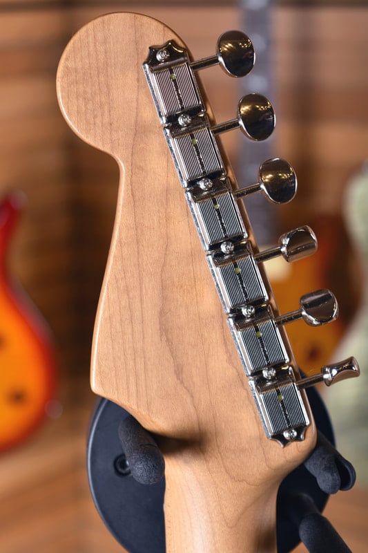 56 AVRI Roasted Ash Stratocaster Headstock Back