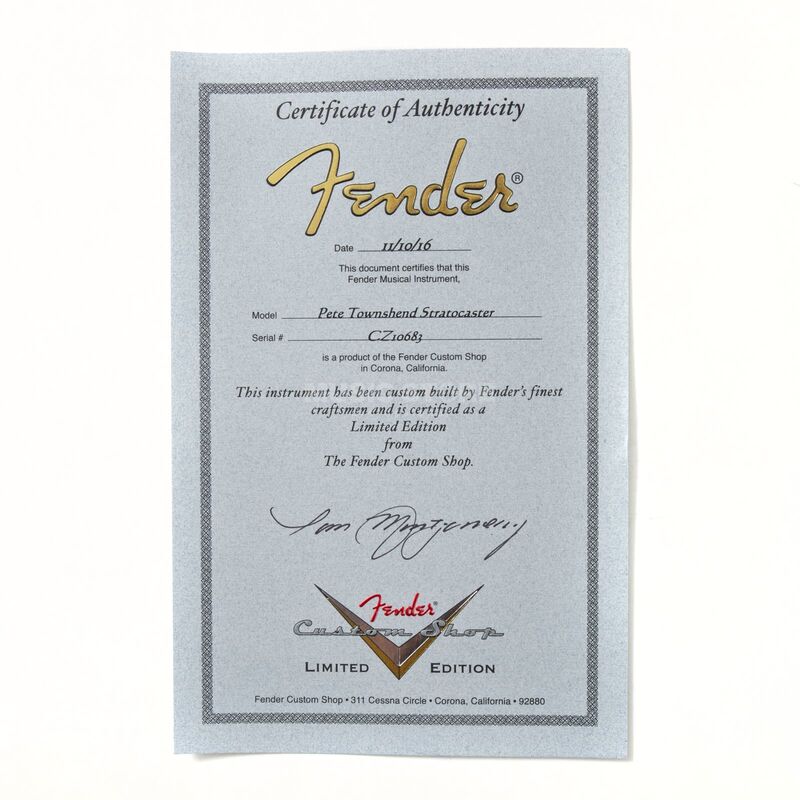 Pete Townshend stratocaster Certificate