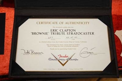 Brownie Tribute Replica Certificate