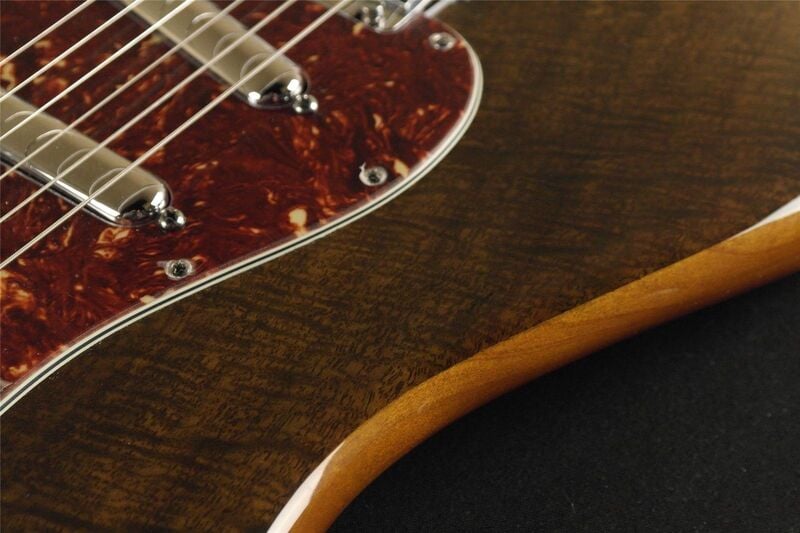 Walnut Top Stratocaster pickguard