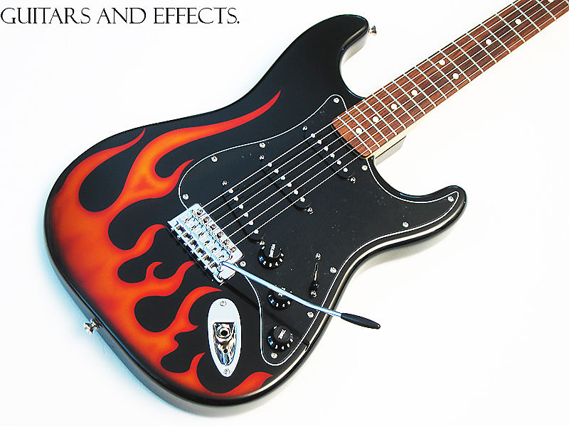 Hot rod flame Stratocaster slanted body