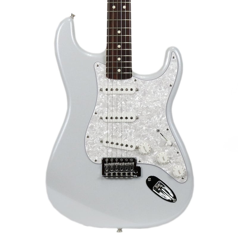 White Opal Sparkle stratocaster Body front