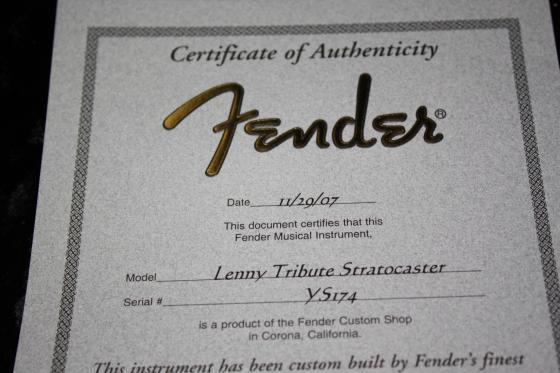 SRV Lenny Certificate
