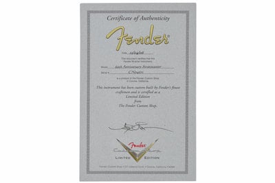 60th Anniversary Stratocaster Certificate