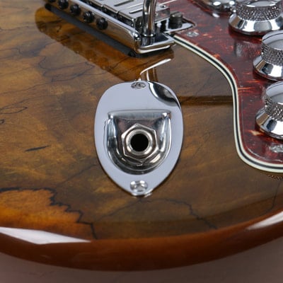 Spalted Maple Top Stratocaster jack socket