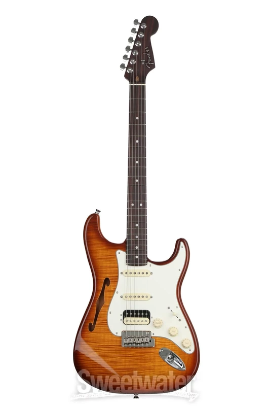 Rarities Flame Top Thinline Stratocaster front