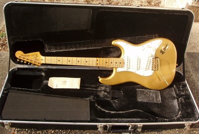 Gold Strat with Case
