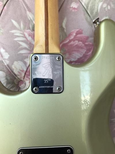 25th Anniversary Stratocaster neck plate