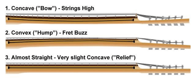 curvatura truss rod stratocaster