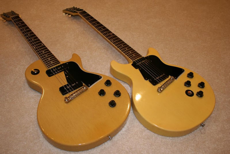 Comparison between 1957 and 1959 Special models (Courtesy of MikeSLub, Les Paul Forum)