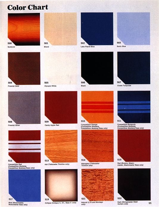 1970 Color Chart