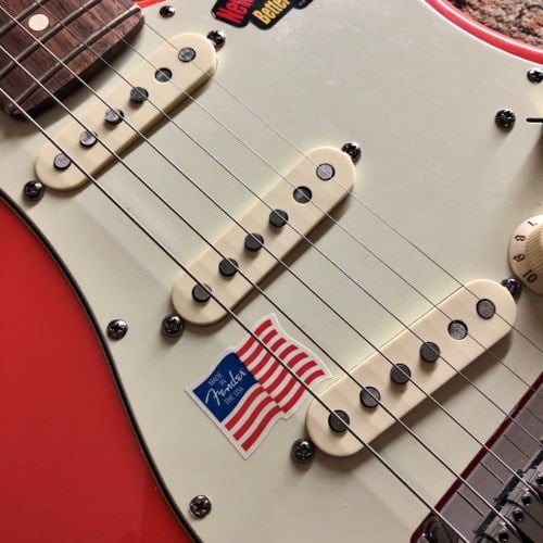 American Stratocaster Fiesta Red matching headstock Pickup covers