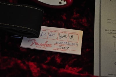 2012 Custom Deluxe Stratocaster Tag