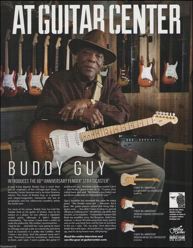 2006 - Buddy Guy at Guitar Center, Fender 60th anniversary advert