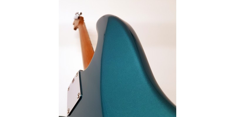 American Ash Stratocaster Ocean Turquoise Body Back Contour