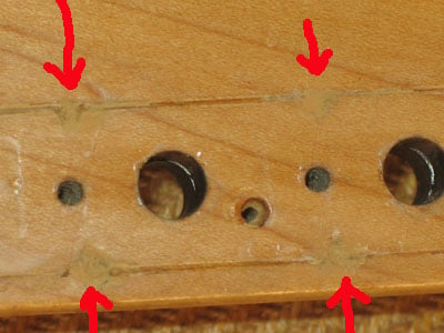 1958 Stratocaster Dowel Holes