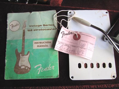 '62 Vintage Stratocaster Certificate