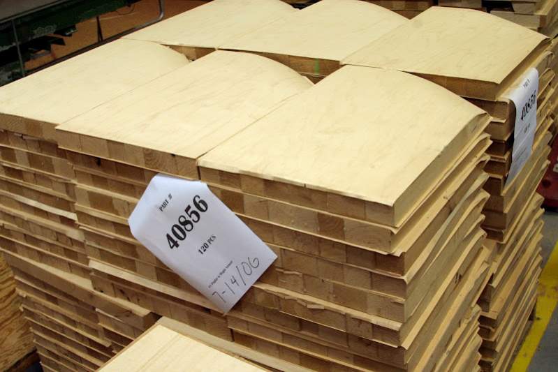 Wood blocks intended for Strat bodies in a recent production