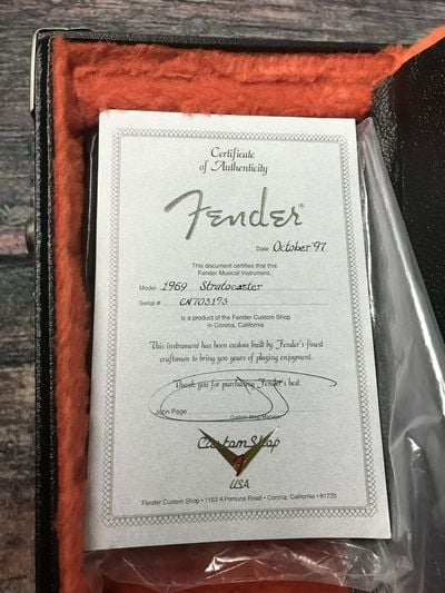 1969 Stratocaster Certificate