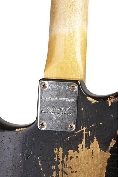 1963 Stratocaster Heavy Relic Black neck plate