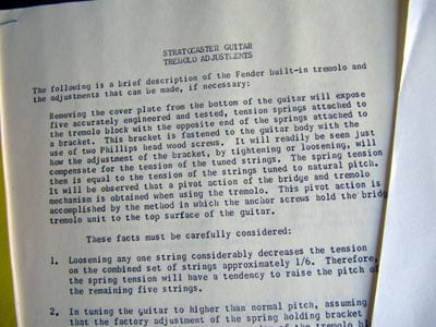 40th Anniversary stratocaster Certificate
