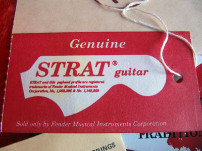 40th Anniversary stratocaster Certificate