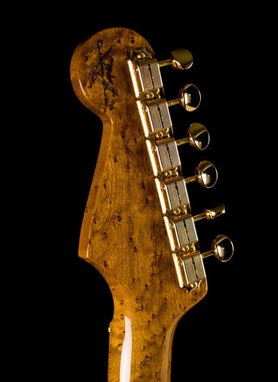 Spalted Maple Artisan Stratocaster headstock back
