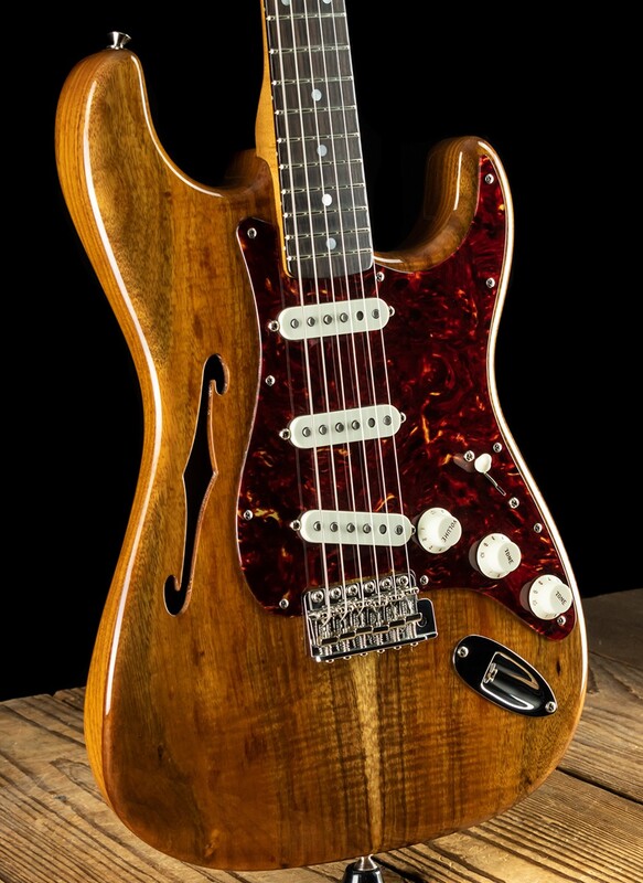 Artisan Koa Thinline Stratocaster body side