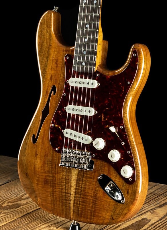 Artisan Koa Thinline Stratocaster body side