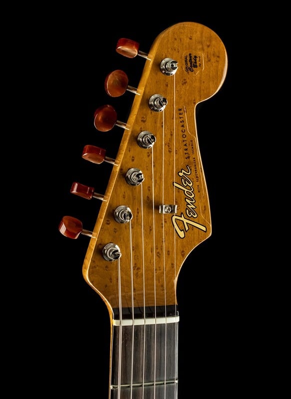 Artisan Koa Thinline Stratocaster headstock