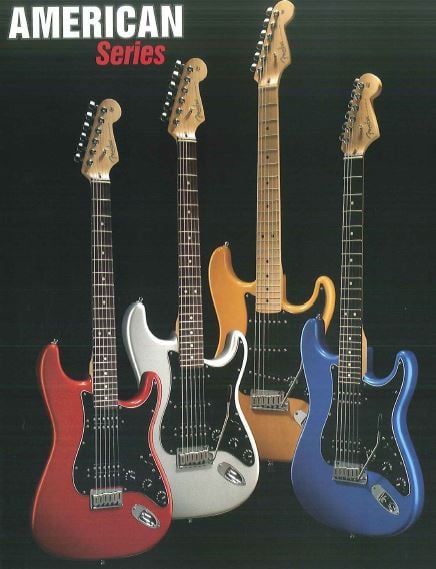 Le Stratocaster dell'American Series dal catalogo del 2004