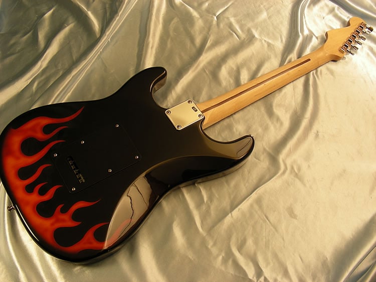 Hot rod flame Stratocaster back