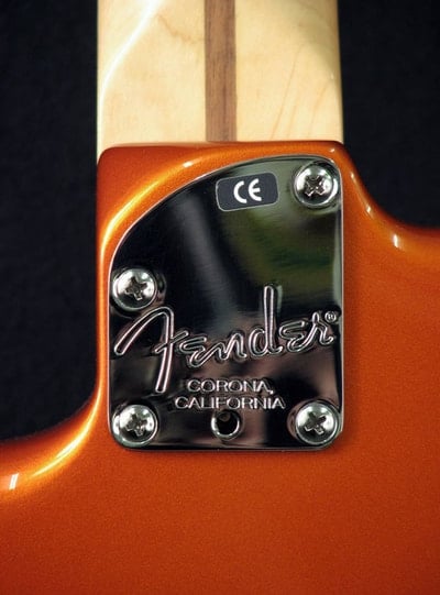 American Deluxe Stratocaster HSS locking tremolo Neck Plate