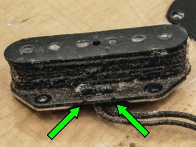 Small notches used to wrap around the coil to the eyelets