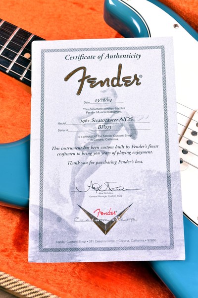 '62 California Beach Stratocaster certificate