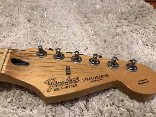 1999 American Traditional Stratocaster headstock, very different from the previous hybrid strats