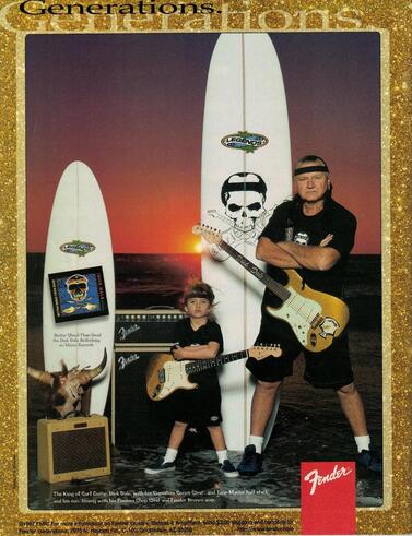 Dick Dale posa per il Frontline Fender, 1997