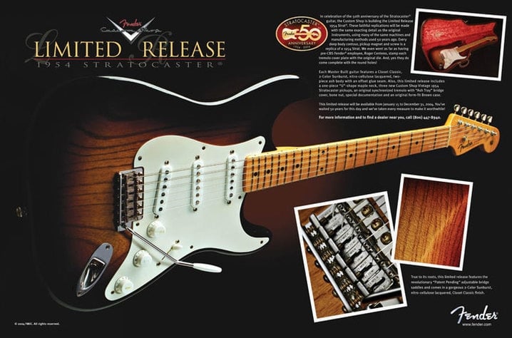 La Stratocaster dell'anniversario del Custom Shop (catalogo Fender 2004)