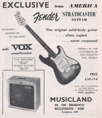 1960 Advertisement for the Fender Stratocaster Guitar