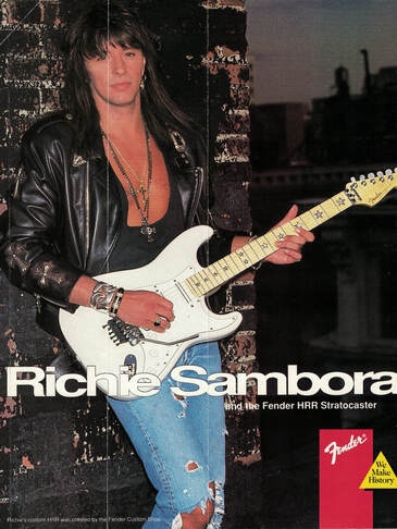 Richie Sambora in un vecchio Frontline della Fender: imbraccia una chitarra, ma non è la sua signature: è una HRR modificata
