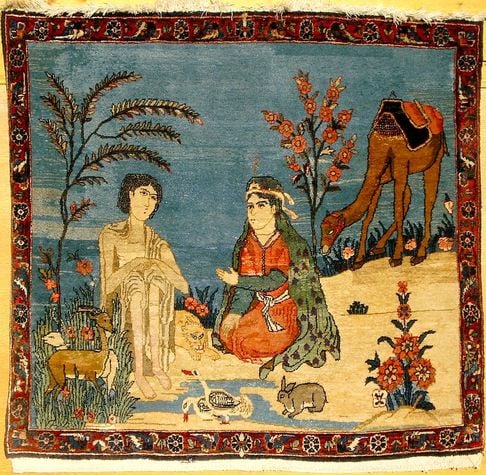 Keshan Carpet che rappresenta Layla con il suo Folle