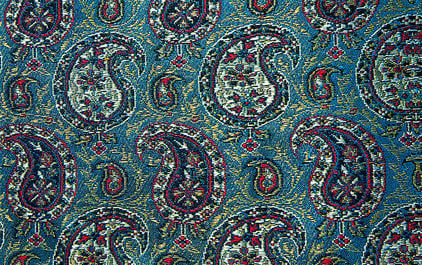 Persian silk brocade with gold and silver thread (golabetoon), woven in 1963