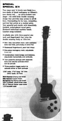 Les Paul Special on the 1960 catalog