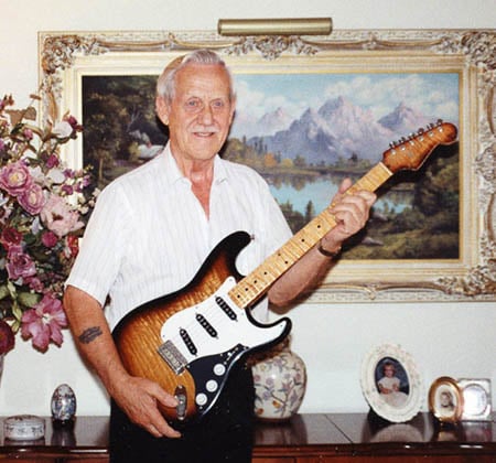 George Fullerton with his Stratocaster