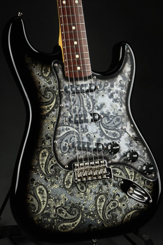Black Paisley Stratocaster Body front
