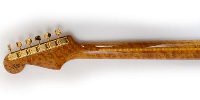 Claro Walnut Artisan Stratocaster headstock back