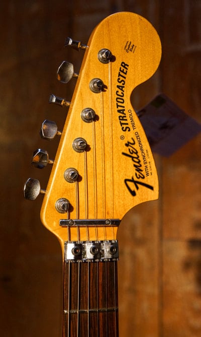 Limited Edition 1969 Relic Stratocaster headstock