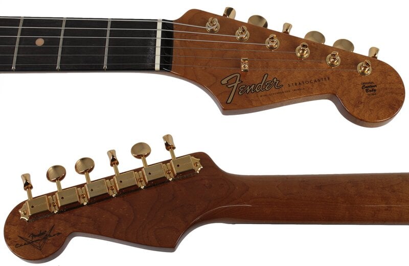 Artisan Figured Rosewood Stratocaster headstock